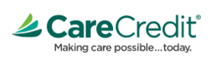 The care credit logo on a white background for Dr. Jack Peterson's Plastic Surgery.