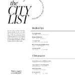 The city list is a black and white magazine featuring articles on plastic surgery and an exclusive interview with Dr. Jack Peterson.
